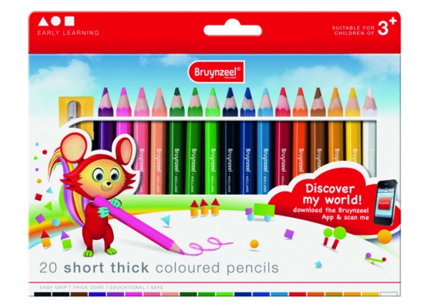 مداد رنگی 20 رنگ جامبو کوتاه برونزیل طرح جدید- 2105K20B
