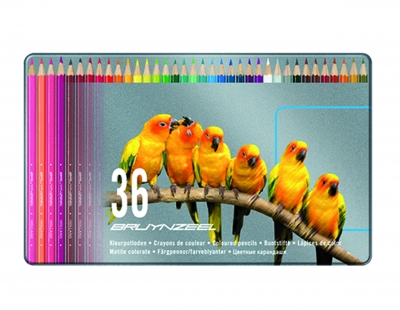 مداد رنگی 36رنگ نیمه حرفه ای جعبه فلزی برونزیل-7540M36